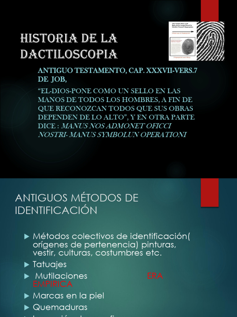 Historia de la Dactiloscopia | PDF | Huella dactilar