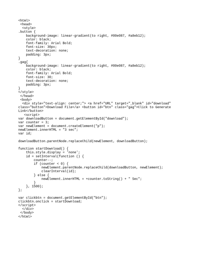 Download Button with Countdown Timer | PDF | Computers