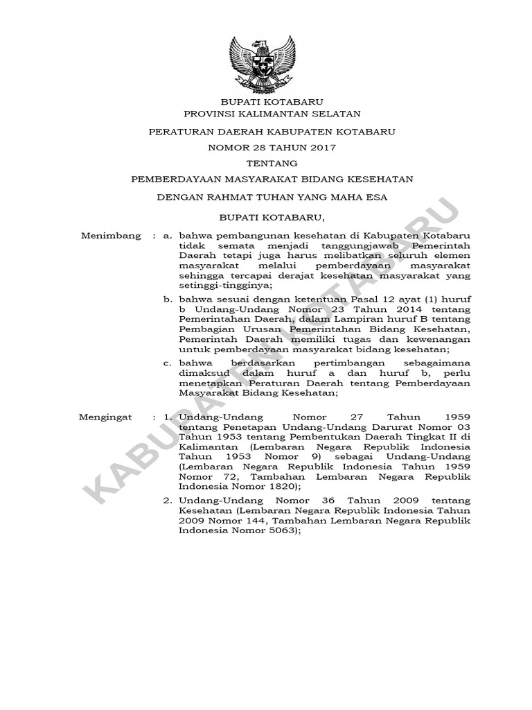 Pemberdayaan Kesehatan Masyarakat Kotabaru | PDF