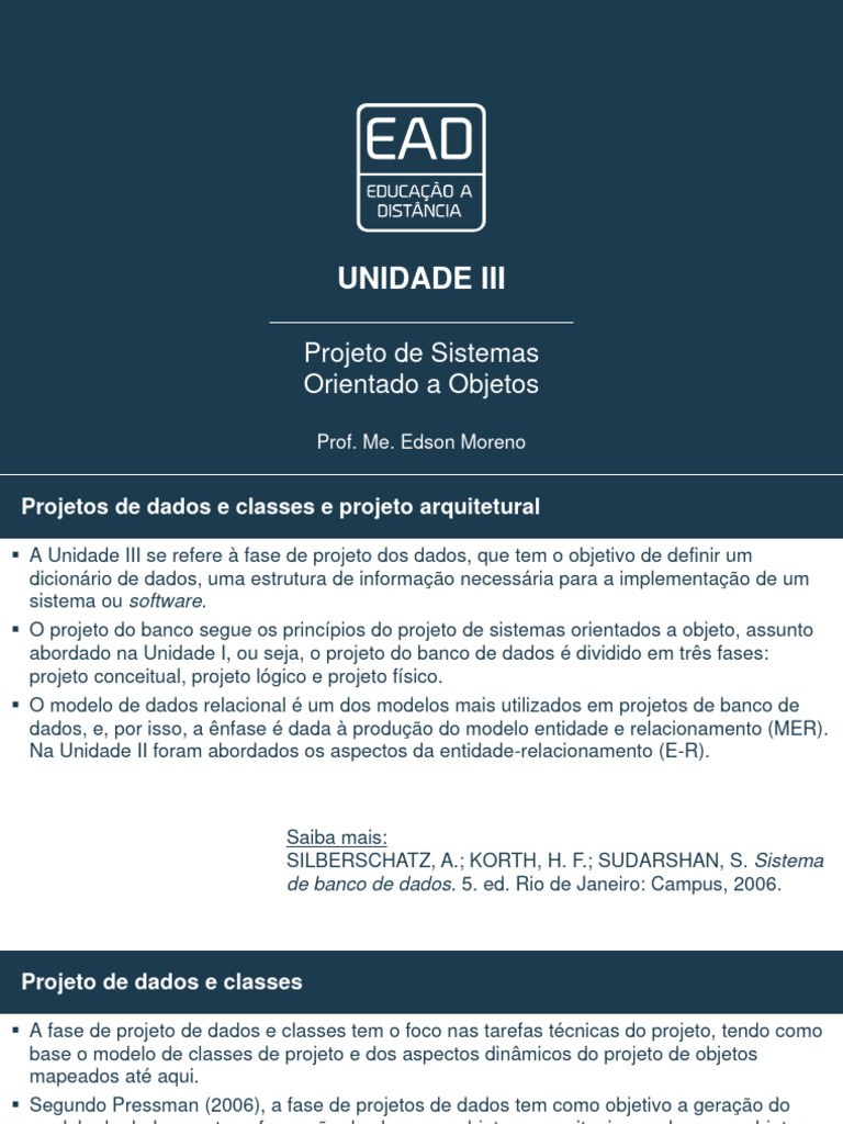 Slides de aula unidade iii pdf linguagem de modelagem unificada