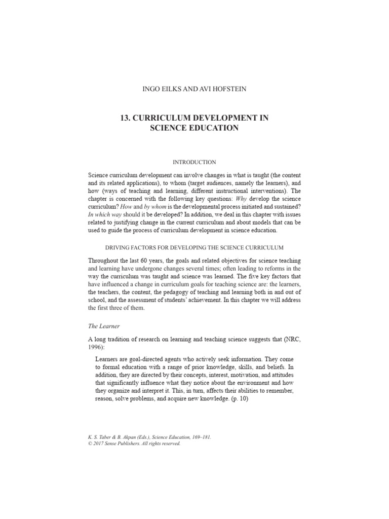 Science Curriculum Development Insights | PDF | Science Education | Science