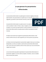 Emociones Que Provocan Los Pensamientos Disfuncionales