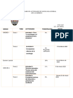 Calendario de Actividades de Sociología Primer Periodo 2023