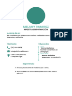 Curriculum Vitae CV Hoja de Vida Profesional Con Foto en Color Verde