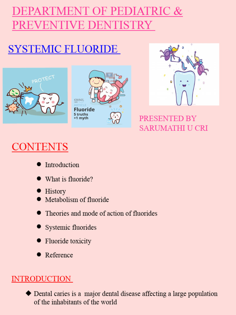 Systemic Fluorides in Dental Care | PDF | Fluoride | Tooth Enamel