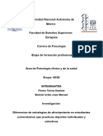 Diferencias de Estrategias de Afrontamiento en Estudiantes Universitarios Que Practican Deportes Individuales y Colectivos