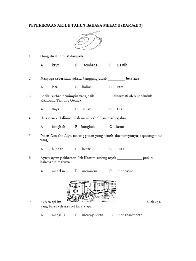 Soalan Objektif Bahasa Inggeris Tahun 4 - New Sample c