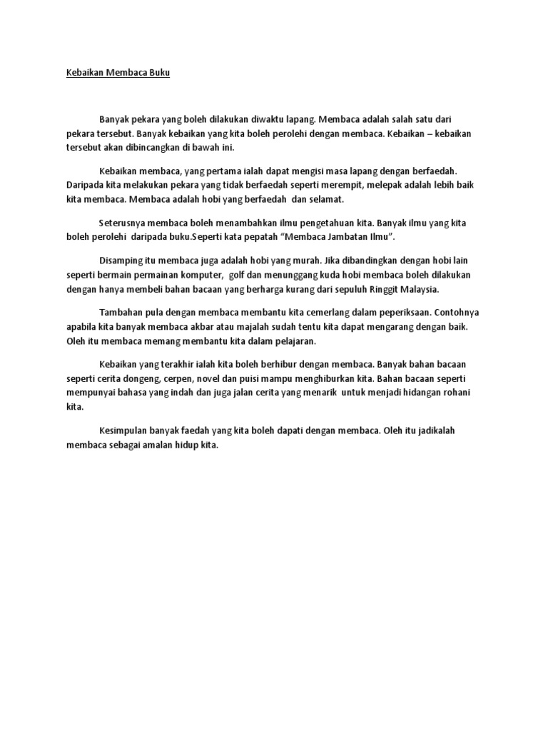 Kebaikan Membaca Buku Pdf