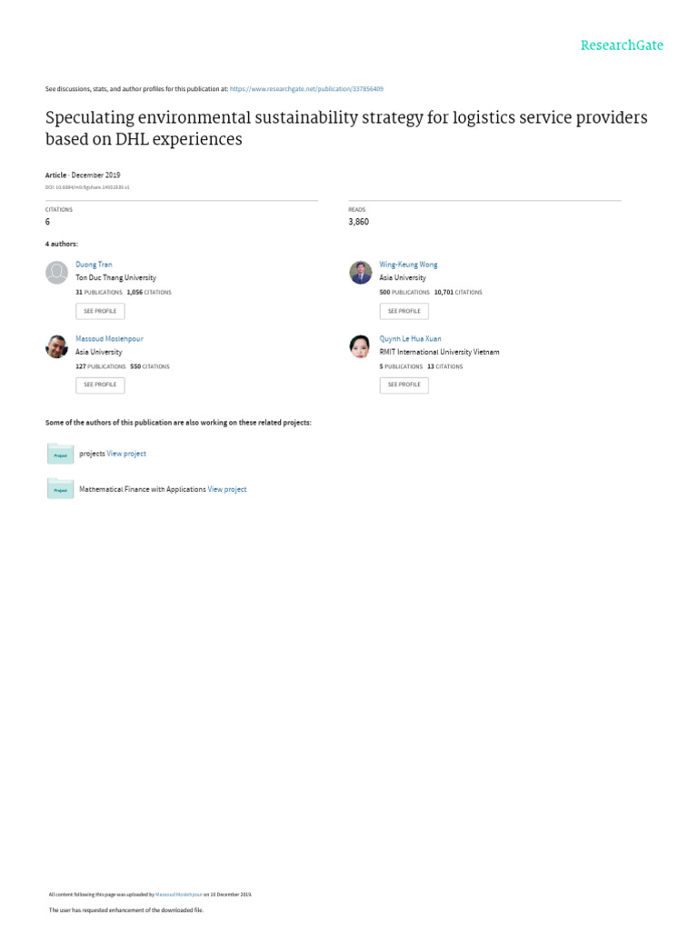 Speculating Environmental Sustainability PDF Sustainability Logistics