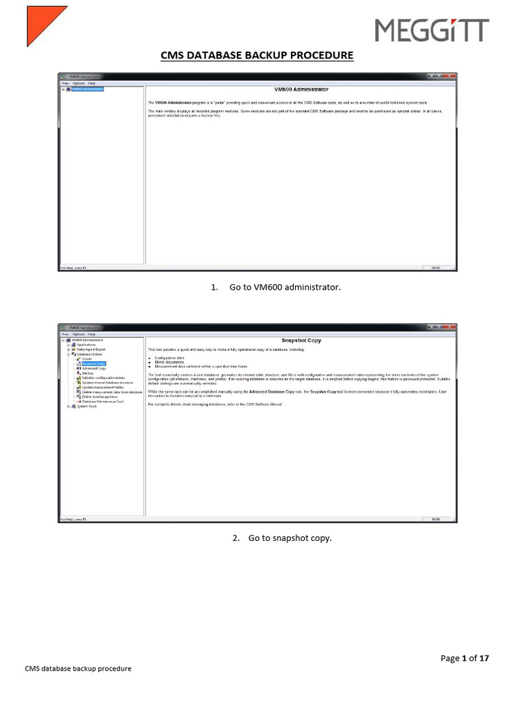 Cms Backup Procedure Pdf Databases Backup