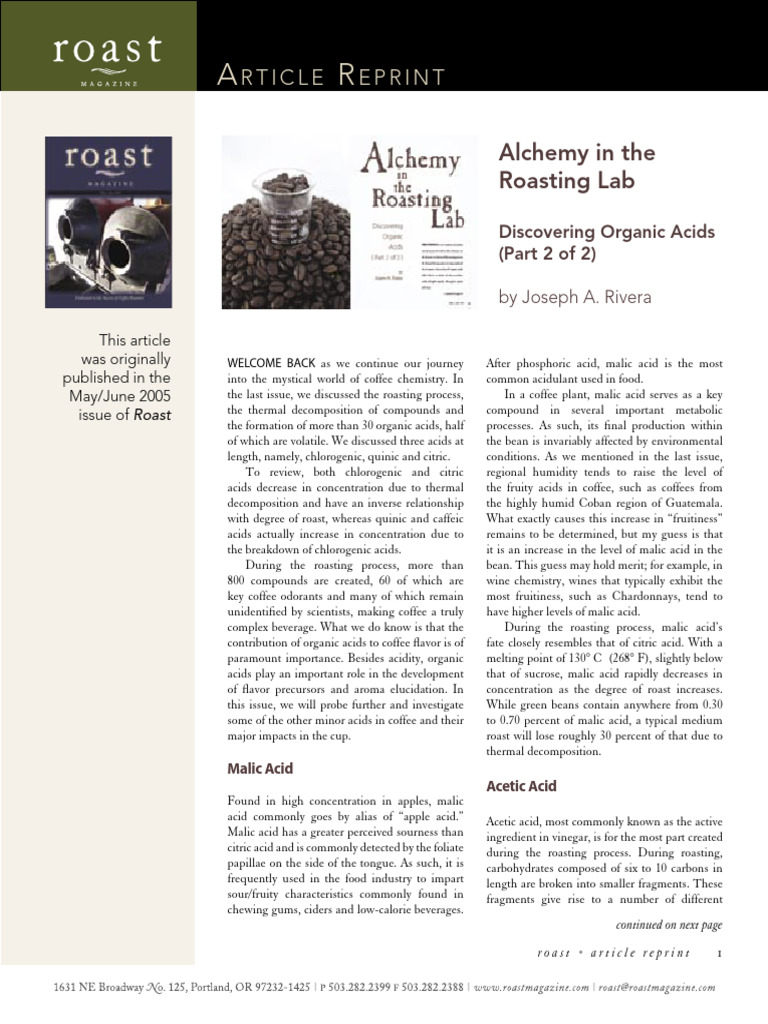Alchemy in The Roasting Lab Discovering Organic Acids (Part 2 of 2) by ...