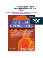 Medical Terminology For Health Professions 6th Edition Ehrlich Test Bank