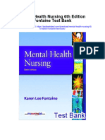 Mental Health Nursing 6th Edition Fontaine Test Bank