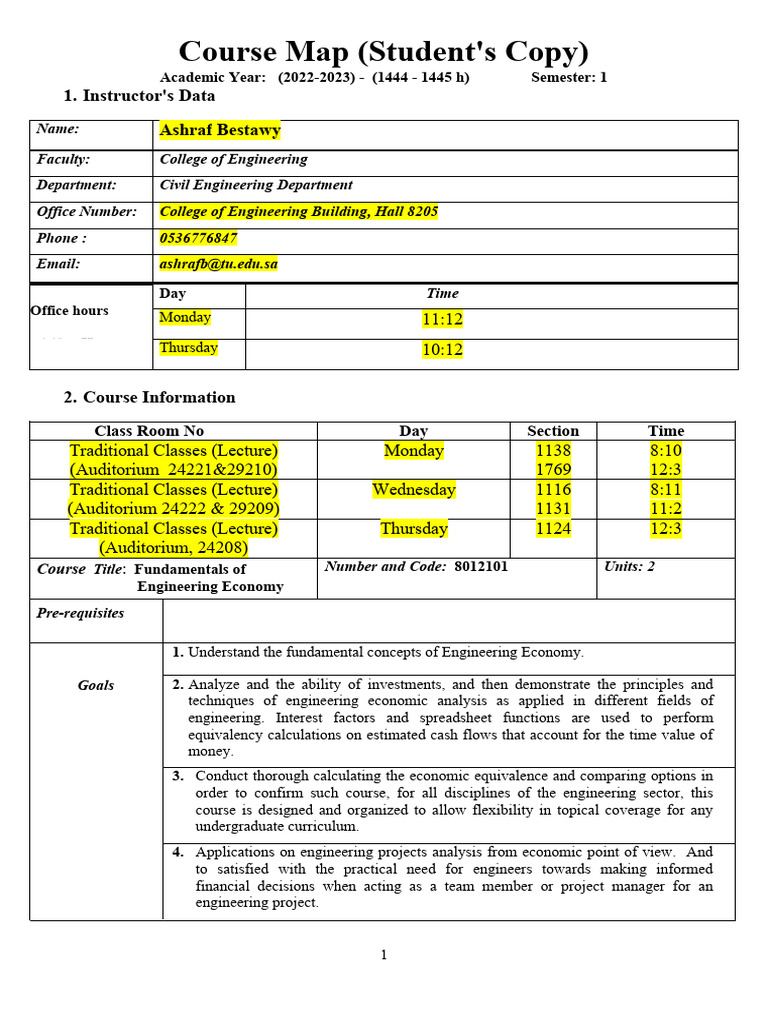 Course Map (Student's Copy) B | PDF | Engineering | Interest