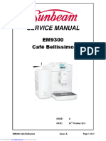 Sunbeam Caffe Bellissimo Em9300 Service Manual