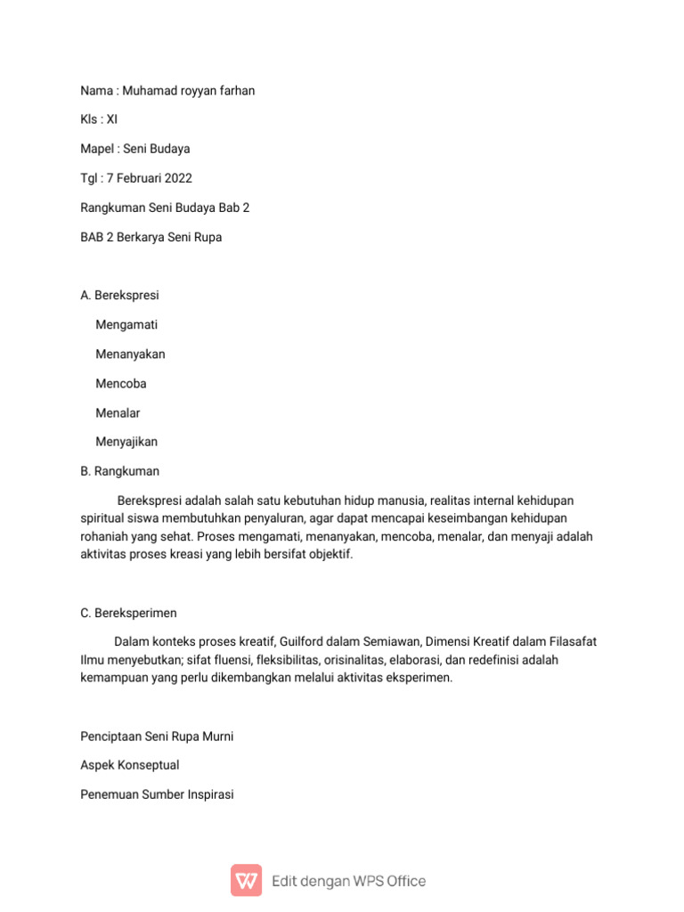 Kelas 11 ips tugas sbk pdf
