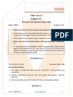 Cbse Class 12 English Core Question Paper 2010
