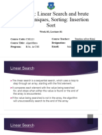 W-3 - L-1 - Searching Linear Search and Brute Force Techniques, Sorting Insertion Sort