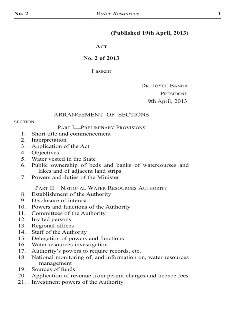 Water Resources Act 2013 PDF License Water