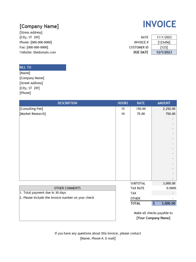 Services Invoices With Hourly Rate PDF Invoice Taxes