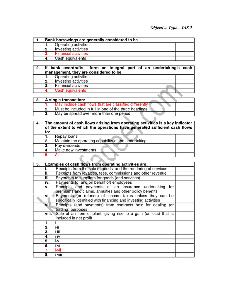 IAS 7 Cash Flow Activities Explained | PDF | Investing | Cash Flow ...