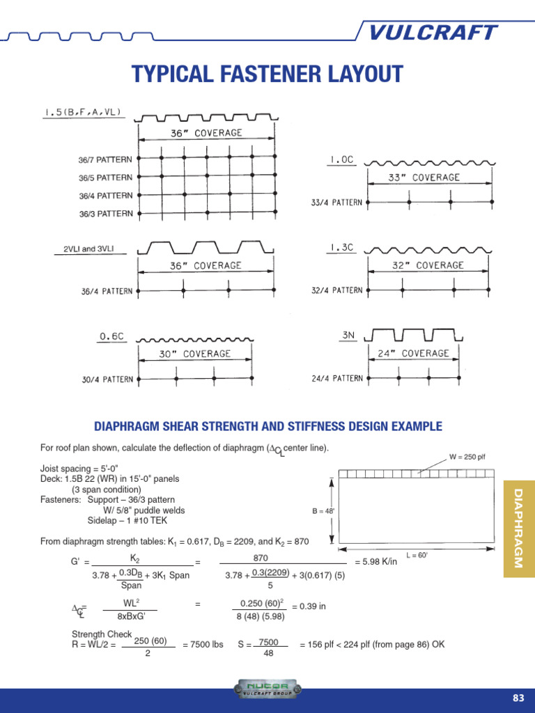 Diaphragm Design and Deflection Example | PDF