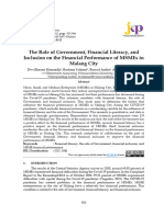 The Role of Government, Financial Literacy, and Inclusion On The Financial Performance of Msmes in Malang City