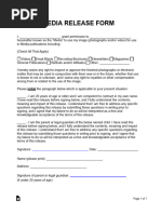 Media Release Form Template