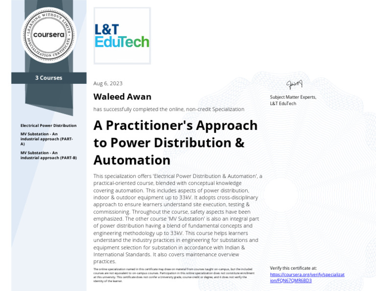 Power Distribution & Automation Course | PDF | Electrical Substation ...