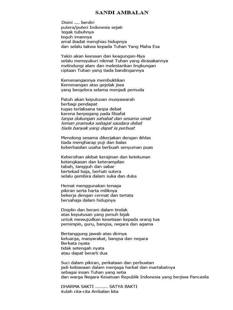 Contoh Sandi Ambalan | PDF | Kesehatan Holistik