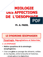 Semiologie Affections Oesophage Cours 2022
