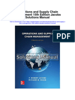 Operations and Supply Chain Management 15th Edition Jacobs Solutions Manual