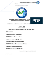 Actividad 2-2 Plan de Gestión de Requisitos Del Proyecto