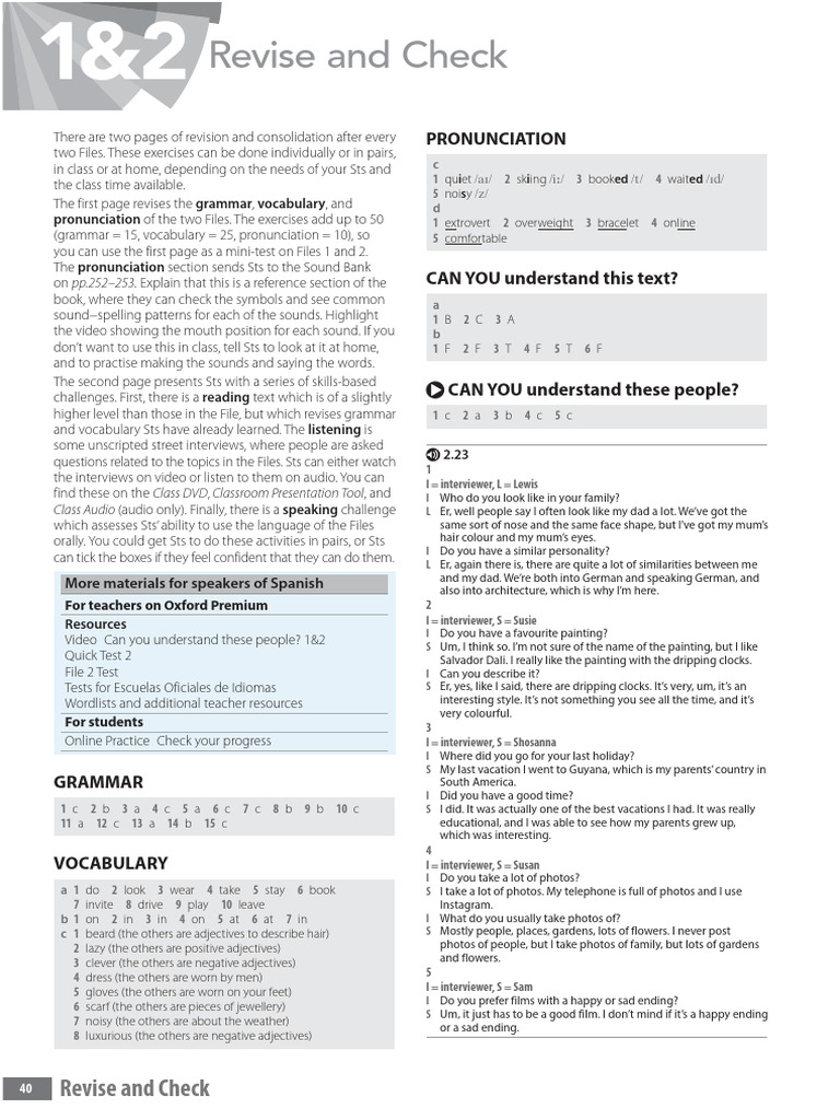 Revise and Check 1&2 Overview | PDF | Human Communication