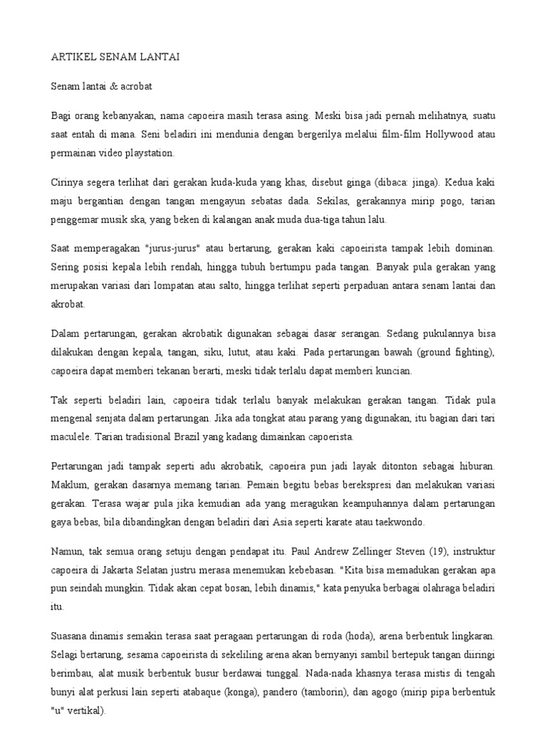 Artikel Senam Lantai