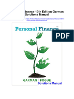 Personal Finance 13th Edition Garman Solutions Manual