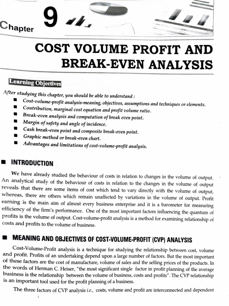 Chapter Cost Volume Profit and Break-Even Analysis | PDF | Profit  (Economics) | Business