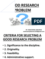 Criteria To Select A Good Research Problem-180731090354