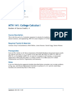 MTH141 Syllabus-Cal