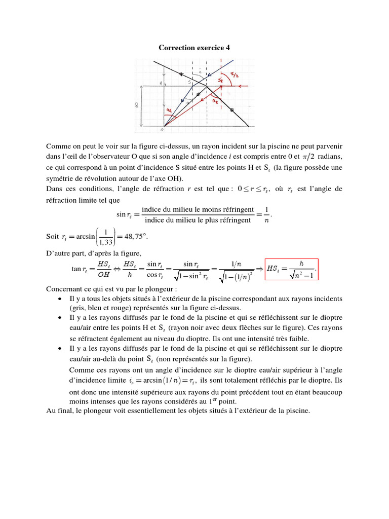 Correction de l'exercice 4 de physique | PDF | Sciences et mathématiques