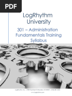 109 - A6eecb36df94e3d06aba - Logrhythm University Administration Fundamentals Training 301 Syllabus