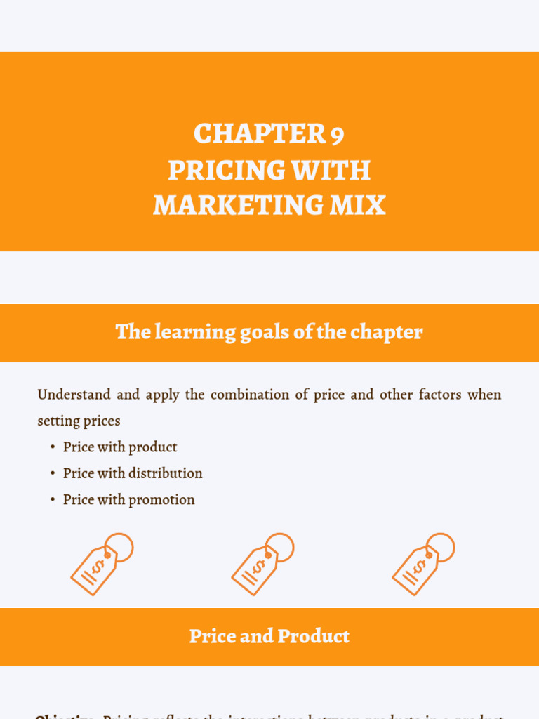 Chapter 9 Pricing With Marketing Mix Pdf Pricing Discounts And