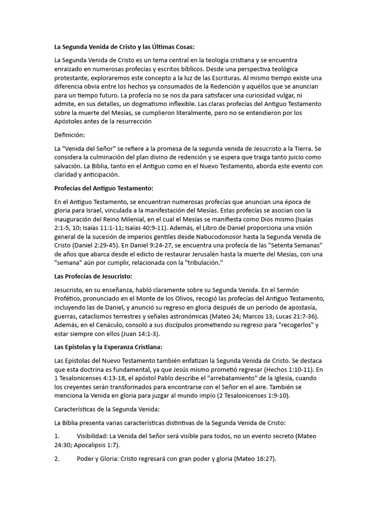 La Segunda Venida de Cristo: Profecías y Esperanza | PDF | Mesías ...
