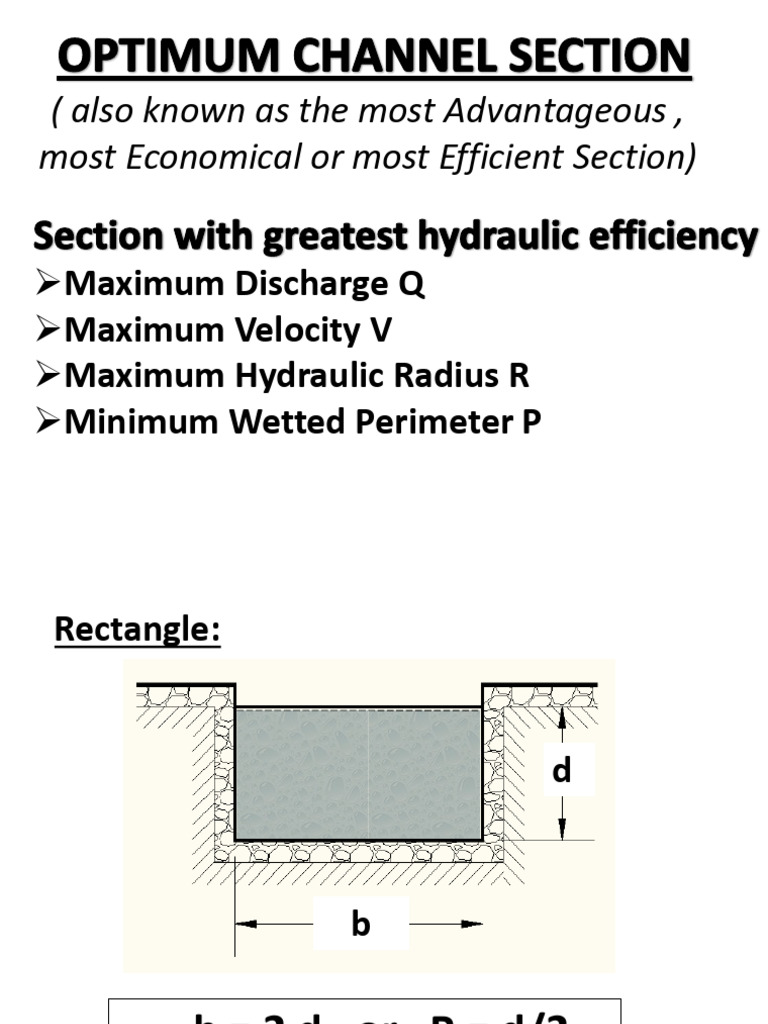 Most Efficient Channel Section Analysis | PDF | Rectangle | Geometric ...