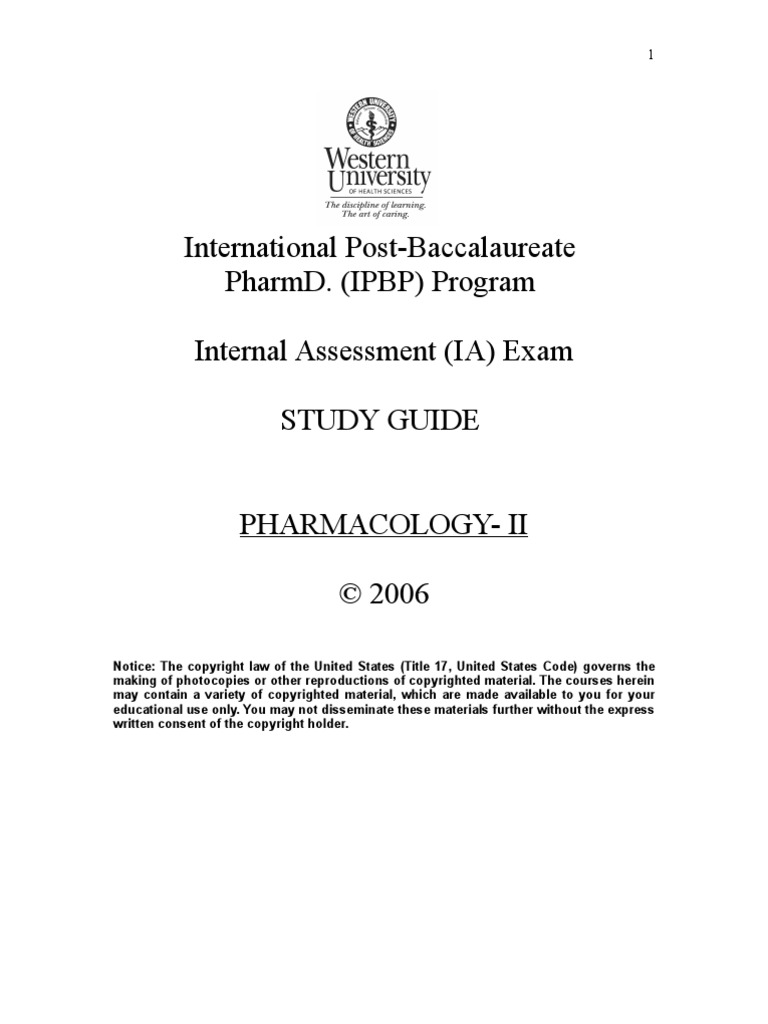 International Post-Baccalaureate Pharmd. (Ipbp) Program Internal ...