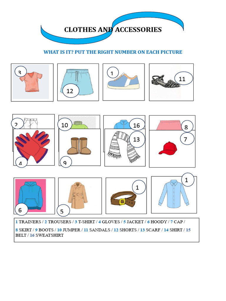 FLASCARDS ClothesAndAccessories Word Format PDF