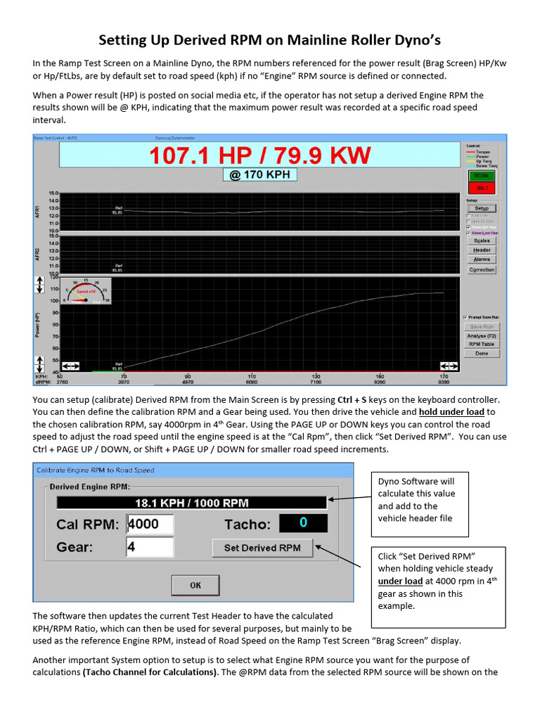 Setting Up Derived RPM On Mainline Roller Chassis Dynamometers | PDF ...