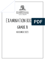 GRADE 8 November Exams Booklet 2023 Draft