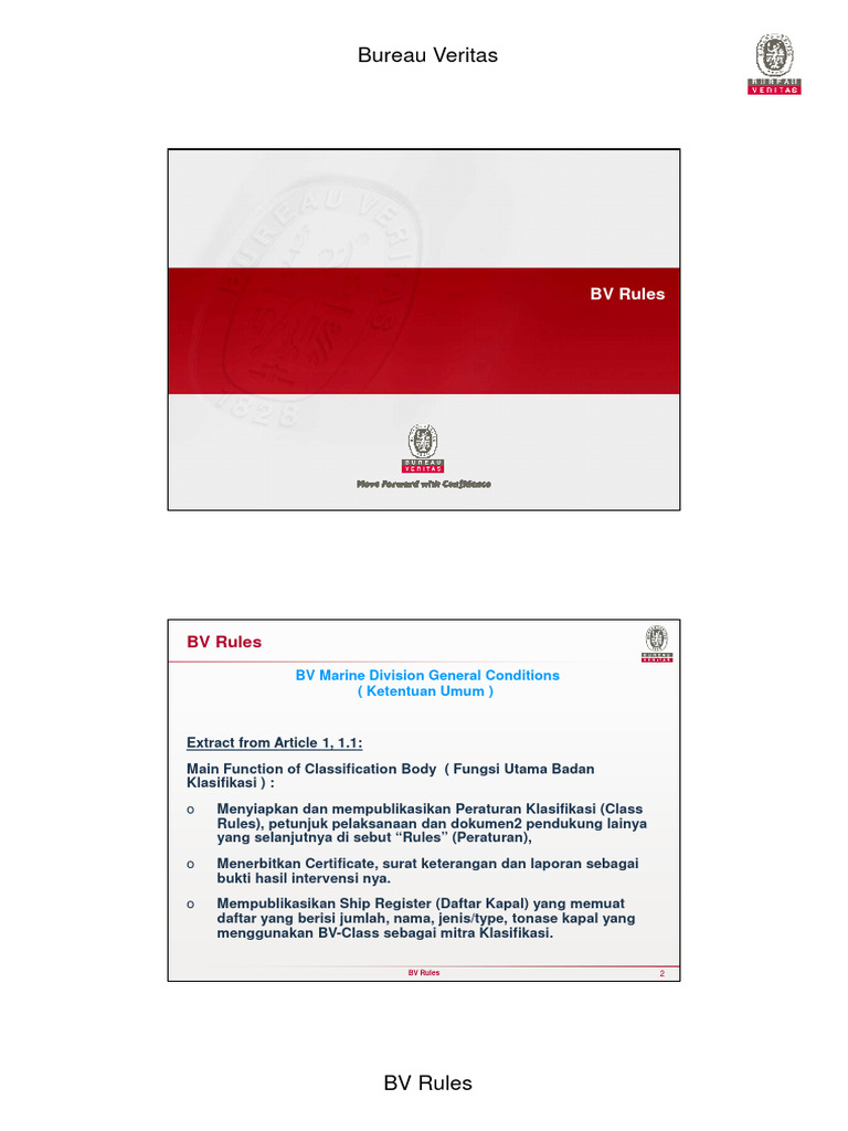 Peraturan Klasifikasi Bureau Veritas | PDF