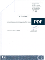 Notice of Declaration of CDS Eligibilty